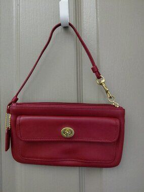 Coach wristlet in red leather